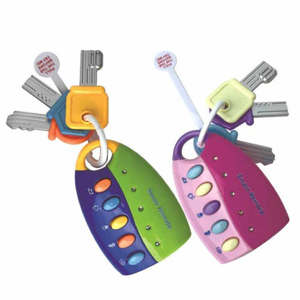 Musical Car Key Toy for Baby, Colorful Flash Keychain Pretend Remote Gift