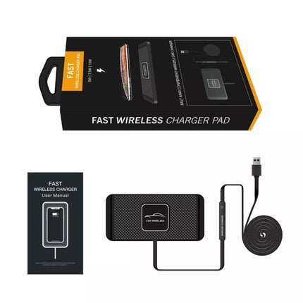 Wireless Car Charger Mat Non Slip Fast Charging Pad with 1M Cable Smartphone