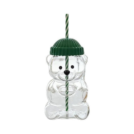 2026 Barista Star Bear Limited Edition Glass Cup 20oz with Straw Gift