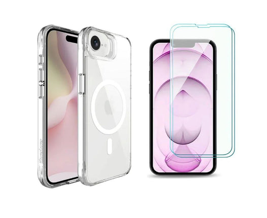 Clear Magsafe Case for iPhone 16e with Tempered Glass Screen Protector