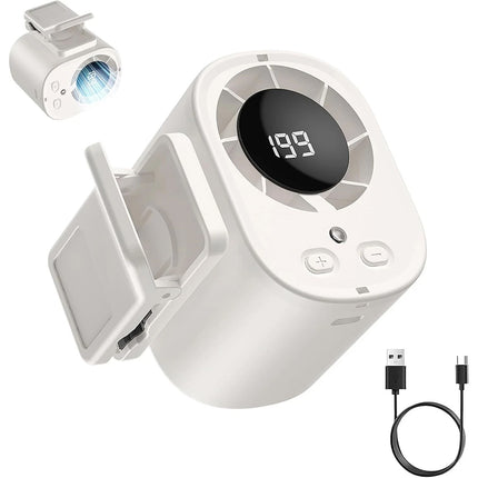 360° Rotating Car Clip-On Air Conditioner Fan with LED Display Cold Air