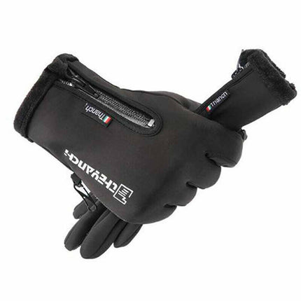 Waterproof Thermal Touch Screen Winter Gloves with Windproof Zipper