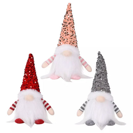 Christmas Gnome Santa Light with Bling Hat Xmas Party Home Table Decor