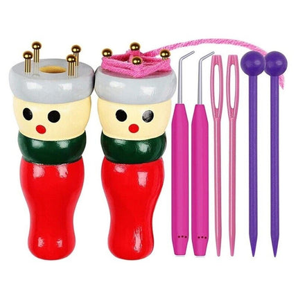 Wooden Spool Knitting Doll French Knitter 2-Pc Kit for Beginner