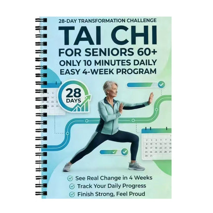 Spiral-Bound Tai Chi Practice Book with Daily Exercises for Seniors & Beginners