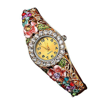 Elegant Rhinestone Bracelet Watch for Women, Analog Wristwatch