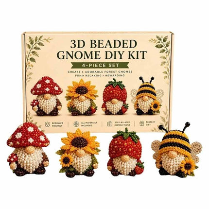 3D Beaded Gnome Craft Kit, DIY Handmade Bead Art Set for Teens & Adults