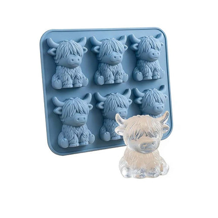3D Highland Cow Silicone Ice Cube Mold Mini Cute Tray