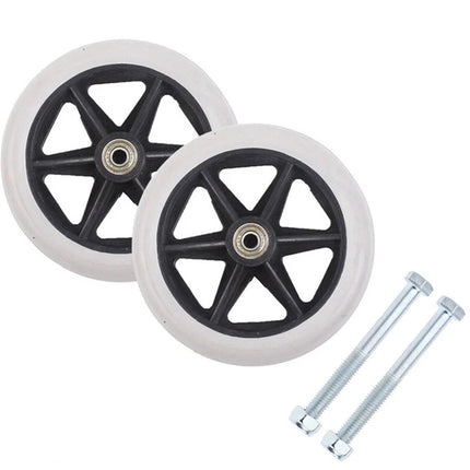 2X 7" Heavy Duty Wheelchair Front Wheels Smooth Caster Solid Replacement