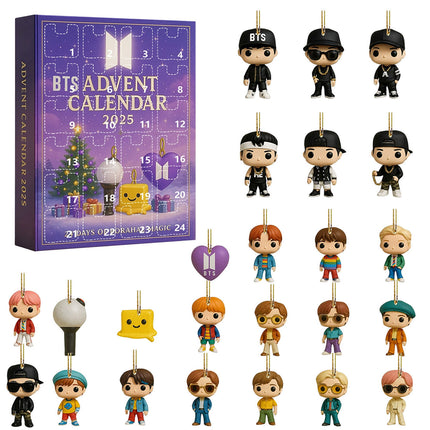 2025 K-Pop Boys Advent Calendar Keychain Toy 24 Day Christmas Countdown
