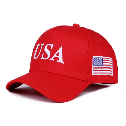 Trump USA 45-47 Embroidered Red White Adjustable Patriotic Cap Hat