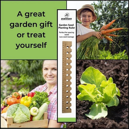 Wooden Garden Planting Ruler, Seed Spacer Line Tool for Sowing Vegetables