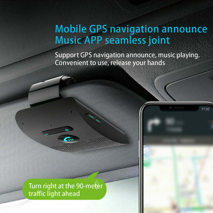 Wireless Car BT4.2 Handsfree Speaker Kit Sun Visor Clip Black