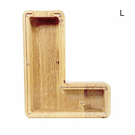 Wooden Piggy Bank, Funny Letter Coin Money Box for Kids & Adults Gift