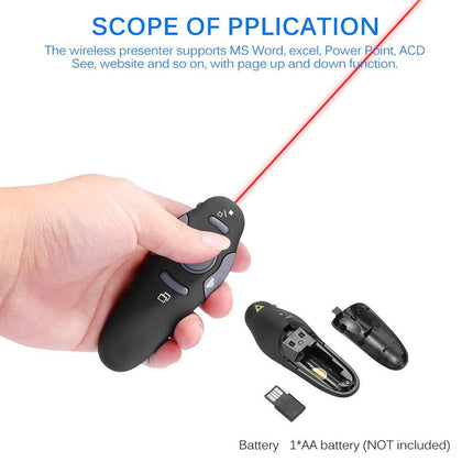 Wireless USB Laser Pointer Remote Control for PowerPoint Presentations