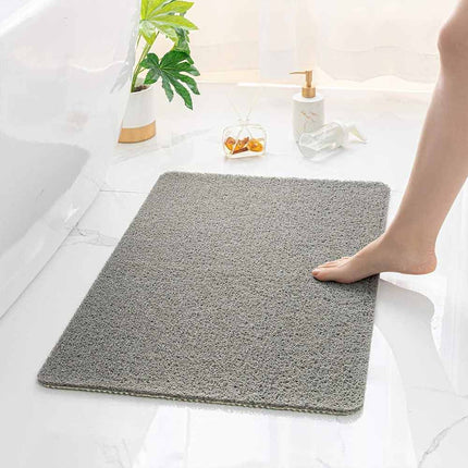 Grey Loofah Shower Mat Non-Slip Quick Dry Bath Mat 60x40cm