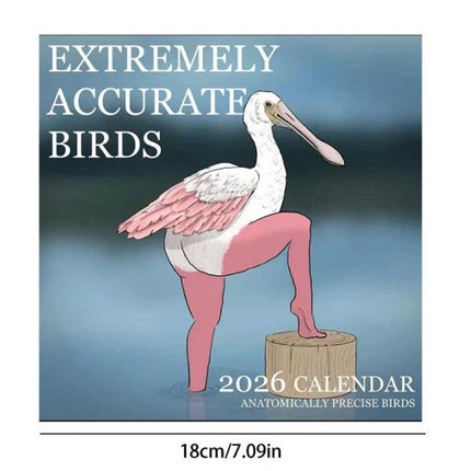 2026 Calendar of Extremely Accurate Birds Gift Bird Lover Wall Calendar