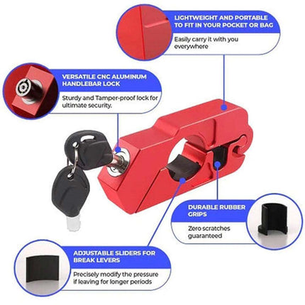 Handlebar Grip Safety Lock, Anti-Theft Brake for Motorbike Scooter