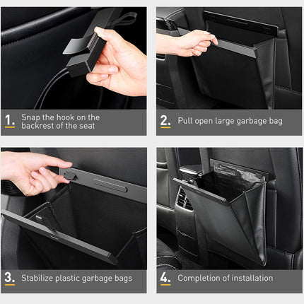 Baseus Car Trash Garbage Bag Back Seat Waste Rubbish Basket Organizer