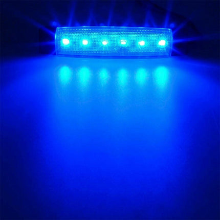 10Pcs Marine Boat 6LED Deck Courtesy Lights Waterproof Blue Stern Transom