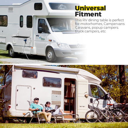 Caravan Picnic Table Keyless with LED Lighting & Backing Plate 900x550mm
