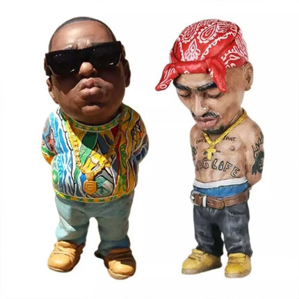 10cm Resin Hip Hop Rapper Statue, Cool Desktop Figurine Gift