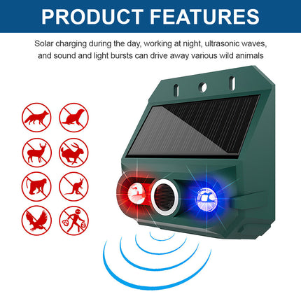 Ultrasonic Motion Sensor Pest Repeller for Cat Dog Fox Scarer Deterrent