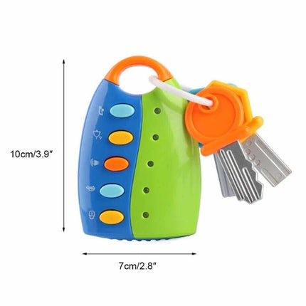 Musical Car Key Toy for Baby, Colorful Flash Keychain Pretend Remote Gift
