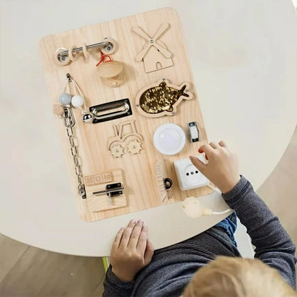 Montessori Busy Board for Toddlers – Sensory Fidget Toy ADHD Gift