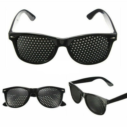 2 Pair Stenopeic Pinhole Glasses Antifatigue Vision Improver Sunglasses