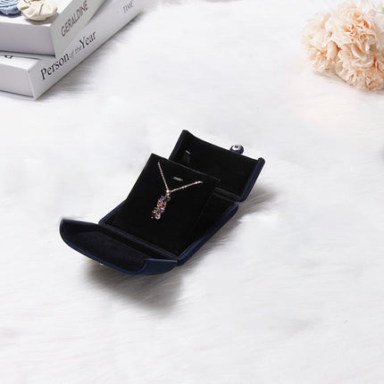 Small Velvet Double Open Jewelry Box, Gift Holder for Necklace and Earrings
