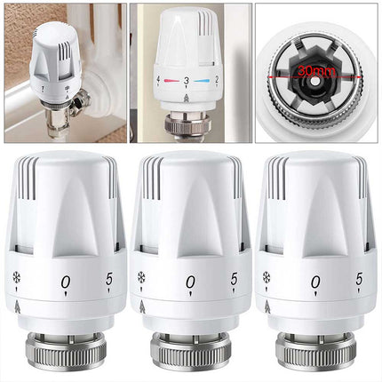 3-Pack Thermostatic Radiator Valve Head for Heating Control