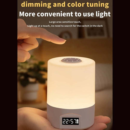 Touch Control LED Night Light with Remote & Digital Time Display Bedside