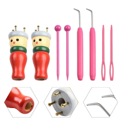 Wooden Spool Knitting Doll French Knitter 2-Pc Kit for Beginner
