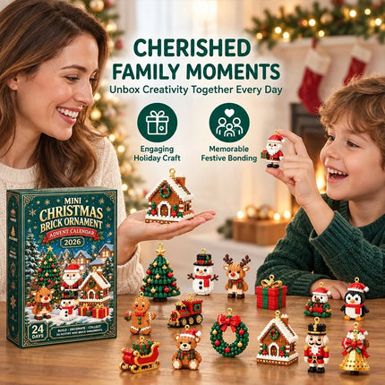 2026 Mini Christmas Brick Ornament Advent Calendar Tree Wreath PVC