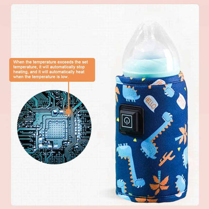 USB Travel Baby Bottle Warmer Bag, Portable Thermostat Milk Heater
