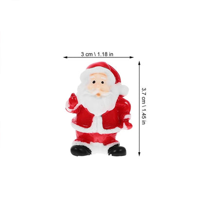12Pcs Random Santa Mini Figurines Christmas Ornaments Indoor Decor
