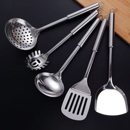 10PCS Stainless Steel Cookware Set with Utensils & Serving Spoons