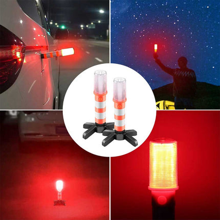 2PCS LED Car Emergency Warning Light, Roadside Safety Flash Flare Strobe