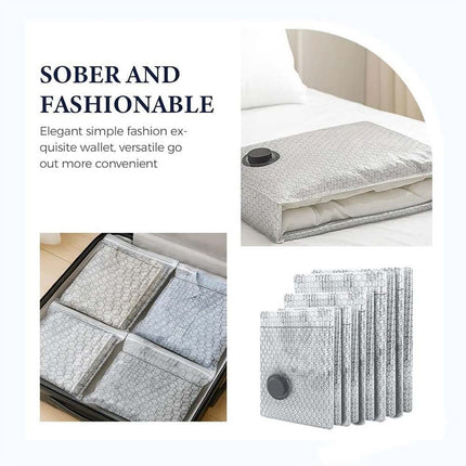 6x Cordless Travel Vacuum Bag Set with Rechargeable Pump Bedding Clothing
