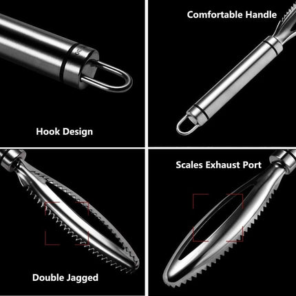 Multifunctional Kitchen Fish Scaler, 304 Stainless Steel Scaling Tool