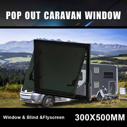RV Caravan 300*500MM Square Push Out Flat Window Locking Handle Strut Attachment