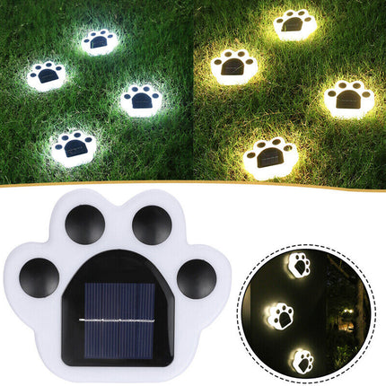 4Pcs Animal Bear Paw Solar Garden Lights, Waterproof Outdoor Yard Lamp