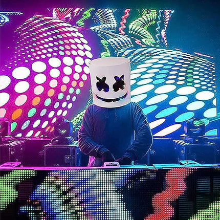 Marshmello DJ Mask Helmet Cosplay, Music Party Costume Bar Mask