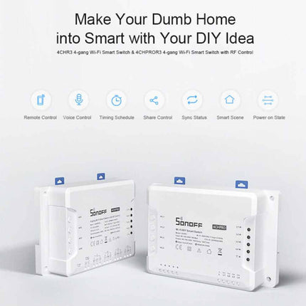 SONOFF 4CH R3/PRO R3 RF 433MHz 4 Gang WiFi Smart Switch AU Plug