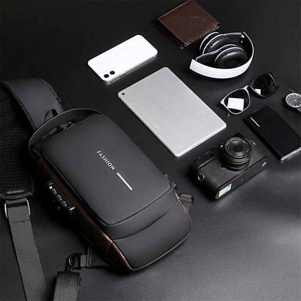 Anti-Theft Sling Crossbody Backpack with USB Port for Men