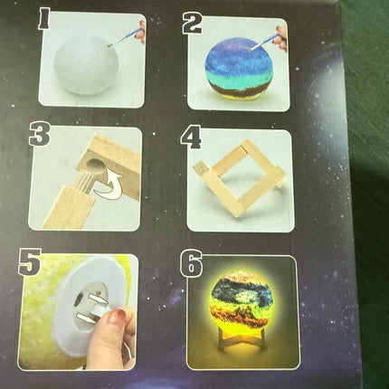 DIY 3D Moon Lamp Kit for Ages 3-12, Paint Your Own Cool Gift for Boys Girls