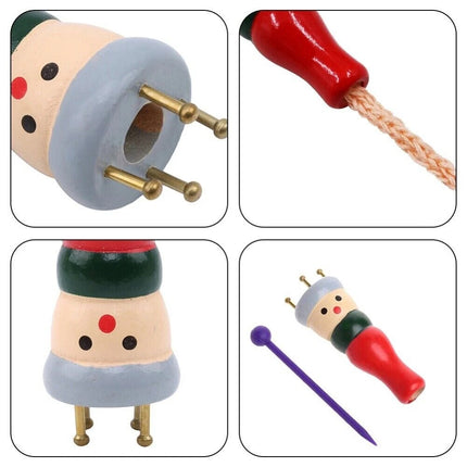 Wooden Spool Knitting Doll French Knitter 2-Pc Kit for Beginner