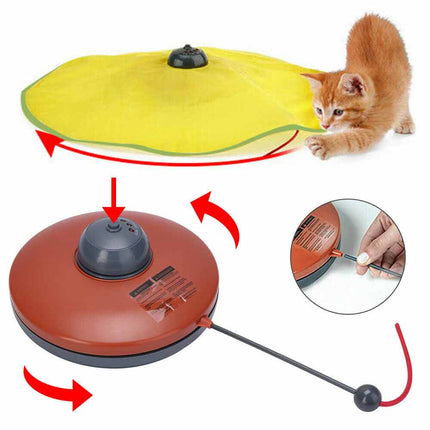 Electronic Interactive Cat Toy with Rotating Mouse for Puzzle Play