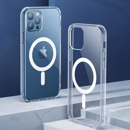 For iPhone 16/15/14 Pro Max: Clear Magnetic MagSafe Case, Hard Acrylic Cover